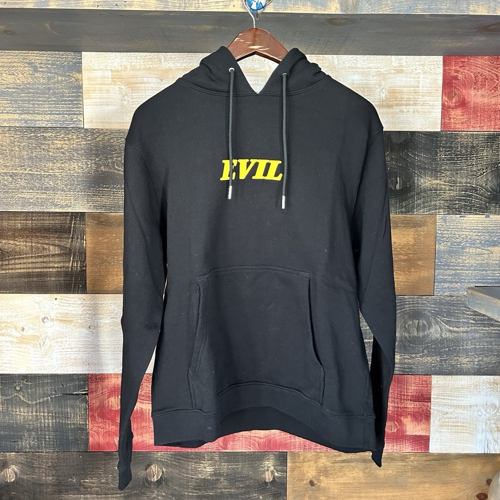 Sandro Paris Evil Hoodie Pullover Cotton Large Black Women's